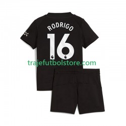 Camiseta 2ª Manchester City Rodrigo Hernandez 16 Niño 2025-2026 Manga Corta