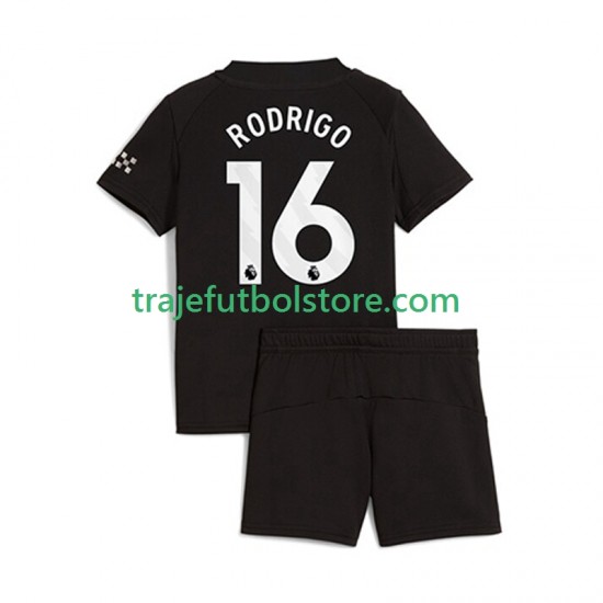 Camiseta 2ª Manchester City Rodrigo Hernandez 16 Niño 2025-2026 Manga Corta