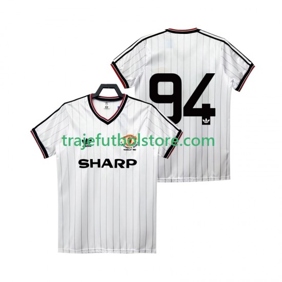 Camiseta 2ª Manchester United 94 1983 1984 Retro Hombre Manga Corta