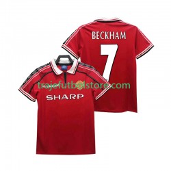 Camiseta 1ª Manchester United BECKHAM 7 Retro Hombre 1998 1999 Manga Corta