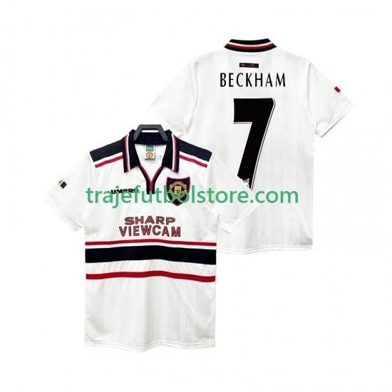 Camiseta 2ª Manchester United Beckham 7 Retro Hombre 1998 1999 Manga Corta