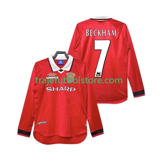 Camiseta 1ª Manchester United Beckham 7 2000 Retro Hombre 1999 ML