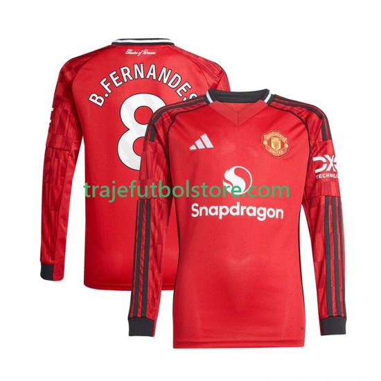 Camiseta 1ª Manchester United Bruno Fernandes 8 Hombre 2025-2026 ML