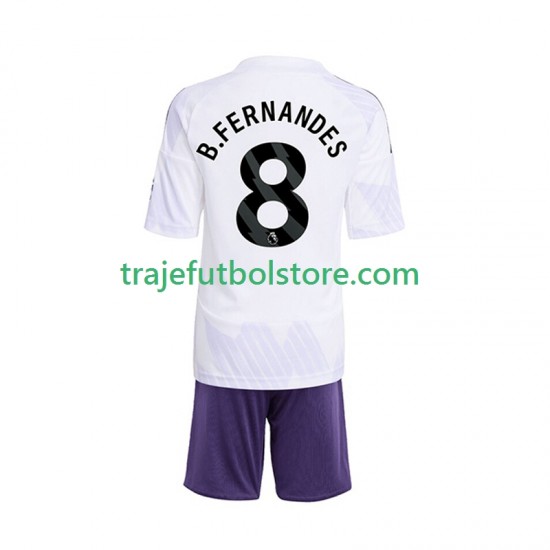 Camiseta 2ª Manchester United Bruno Fernandes 8 Niño 2025-2026 Manga Corta