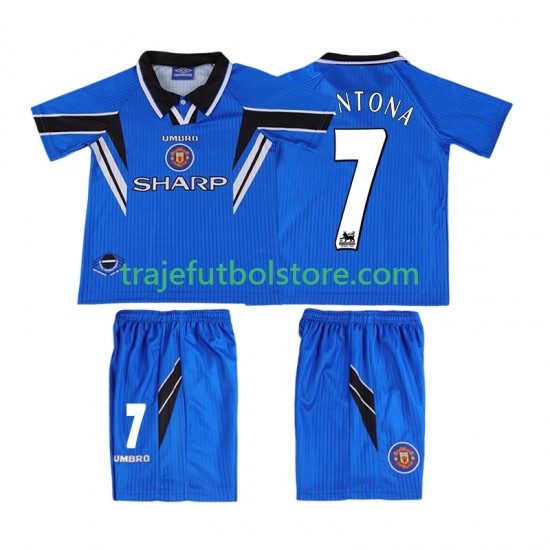 Camiseta 3ª Manchester United CONTONA 7 1996 Retro Niño 1998 Manga Corta