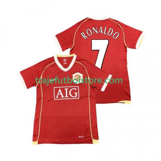 Camiseta 1ª Manchester United Cristiano Ronaldo 7 2007 Retro Hombre 2006 Manga Corta