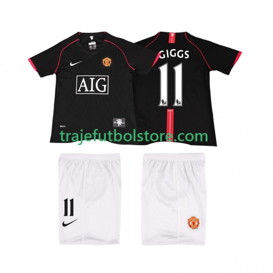 Camiseta 2ª Manchester United GIGGS 11 2007 Retro Niño 2008 Manga Corta