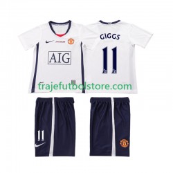 Camiseta 2ª Manchester United GIGGS 11 Champions League 2009 Retro Niño 2008 Manga Corta
