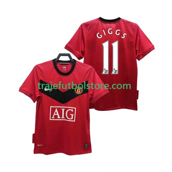 Camiseta 1ª Manchester United GIGGS 11 2009 Retro Hombre 2010 Manga Corta