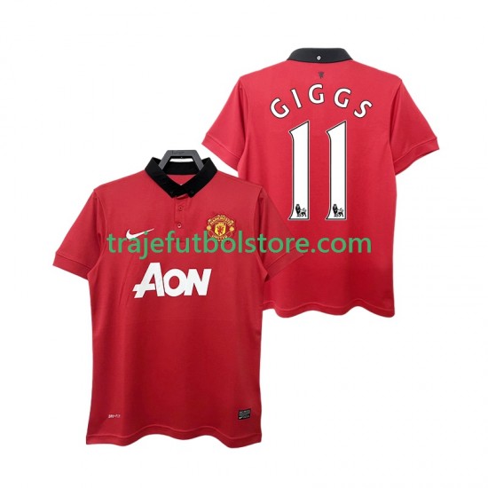 Camiseta 1ª Manchester United GIGGS 11 2013 2014 Retro Hombre Manga Corta
