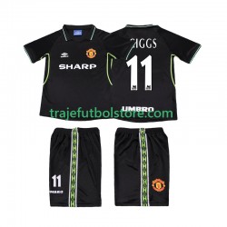Camiseta 3ª Manchester United GIGGS 11 Retro Niño 1998 1999 Manga Corta
