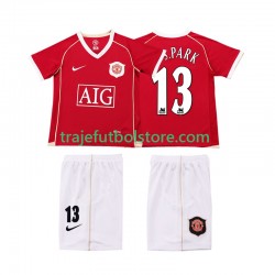 Camiseta 1ª Manchester United J.S.PARK 13 2007 Retro Niño 2006 Manga Corta