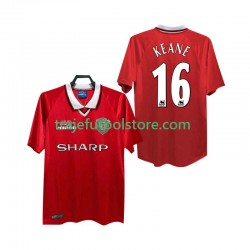 Camiseta 1ª Manchester United Keane 16 2000 Retro Hombre 1999 Manga Corta