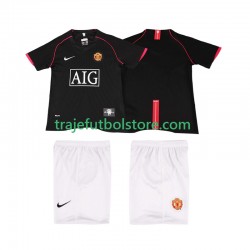 Camiseta 2ª Manchester United 2007 Retro Niño 2008 Manga Corta