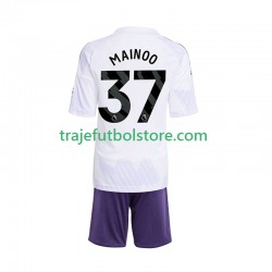 Camiseta 2ª Manchester United Kobbie Mainoo 37 Niño 2025-2026 Manga Corta