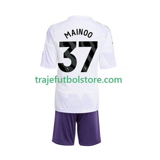 Camiseta 2ª Manchester United Kobbie Mainoo 37 Niño 2025-2026 Manga Corta