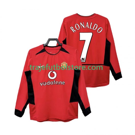Camiseta 1ª Manchester United RONALDO 7 Retro Hombre 2004 2002 ML