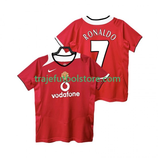 Camiseta 1ª Manchester United RONALDO 7 2005 Retro Hombre 2006 Manga Corta