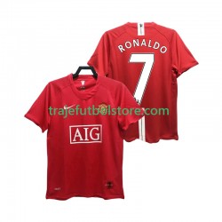 Camiseta 1ª Manchester United RONALDO 7 Premier League 2007 Retro Hombre 2008 Manga Corta