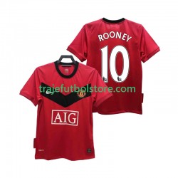 Camiseta 1ª Manchester United ROONEY 10 2009 Retro Hombre 2010 Manga Corta