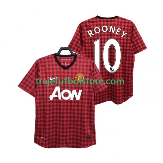 Camiseta 1ª Manchester United ROONEY 10 2012 2013 Retro Hombre Manga Corta