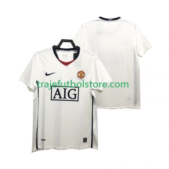 Camiseta 2ª Manchester United Premier League 2009 Retro Hombre 2008 Manga Corta