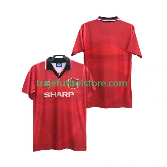 Camiseta 1ª Manchester United 1996 Retro Hombre 1994 Manga Corta
