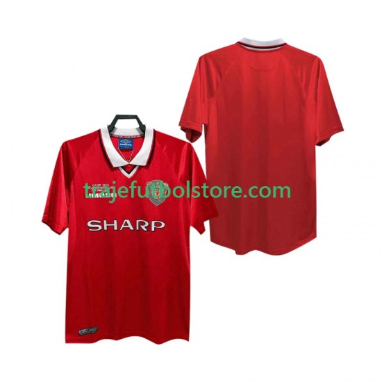Camiseta 1ª Manchester United 2000 Retro Hombre 1999 Manga Corta