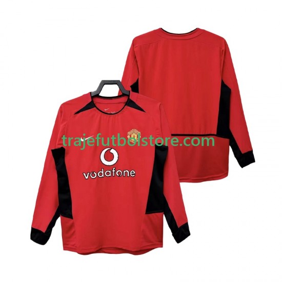 Camiseta 1ª Manchester United Retro Hombre 2004 2002 ML