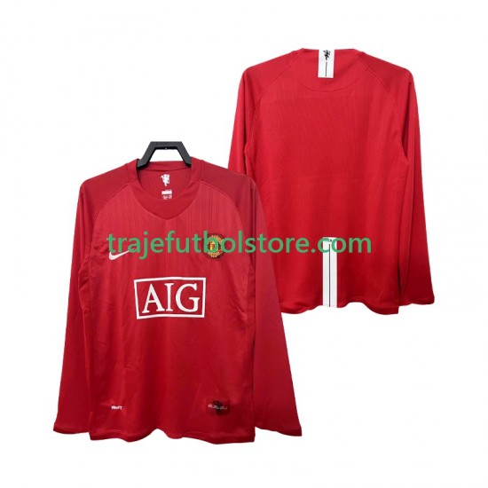 Camiseta 1ª Manchester United 2007 Retro Hombre 2008 ML