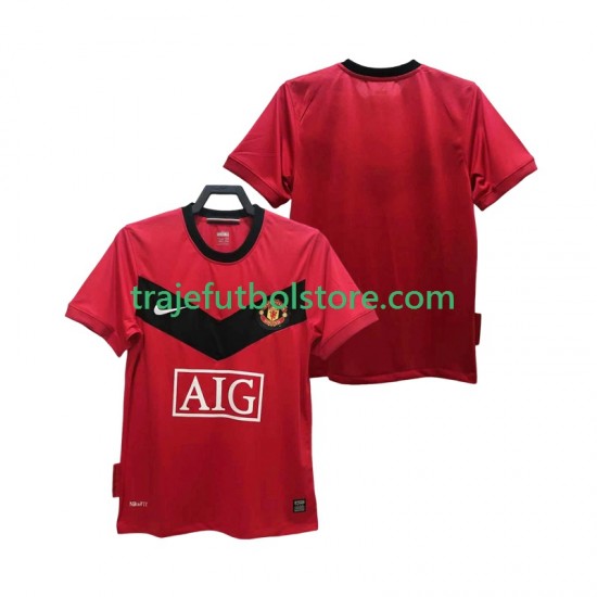 Camiseta 1ª Manchester United 2009 Retro Hombre 2010 Manga Corta