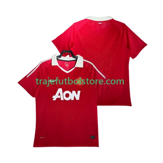 Camiseta 1ª Manchester United Retro Hombre 2011 2010 Manga Corta