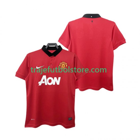 Camiseta 1ª Manchester United 2013 2014 Retro Hombre Manga Corta