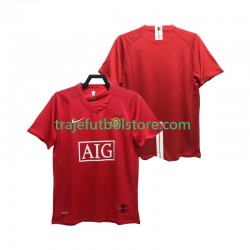 Camiseta 1ª Manchester United Premier League 2007 Retro Hombre 2008 Manga Corta