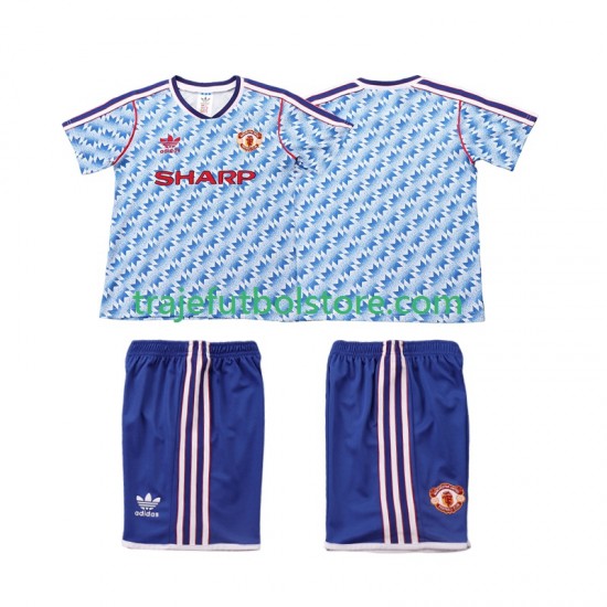 Camiseta 2ª Manchester United 1990 1992 Retro Niño Manga Corta