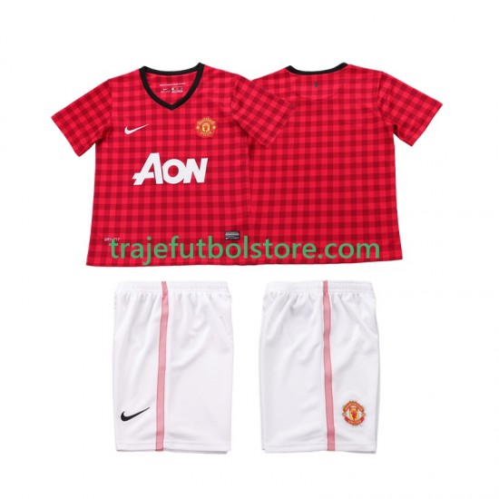 Camiseta 1ª Manchester United 2012 2013 Retro Niño Manga Corta