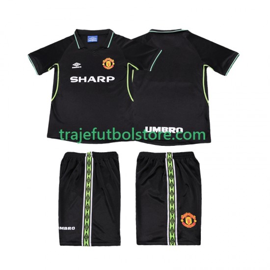Camiseta 3ª Manchester United Retro Niño 1998 1999 Manga Corta