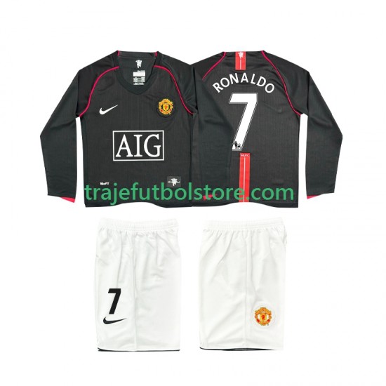 Camiseta 2ª Manchester United Ronaldo 7 2007 Retro Niño 2008 ML