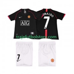 Camiseta 2ª Manchester United Ronaldo 7 2007 Retro Niño 2008 Manga Corta