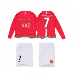 Camiseta 1ª Manchester United Ronaldo 7 Premier League 2009 Retro Niño 2008 ML