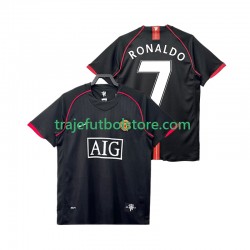 Camiseta 2ª Manchester United Ronaldo 7 2007 Retro Hombre 2008 Manga Corta