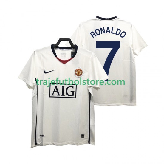 Camiseta 2ª Manchester United Ronaldo 7 Premier League 2009 Retro Hombre 2008 Manga Corta