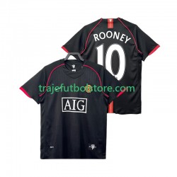 Camiseta 2ª Manchester United Rooney 10 2007 Retro Hombre 2008 Manga Corta