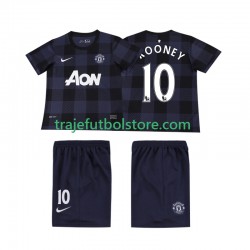 Camiseta 2ª Manchester United Rooney 10 2013 2014 Retro Niño Manga Corta