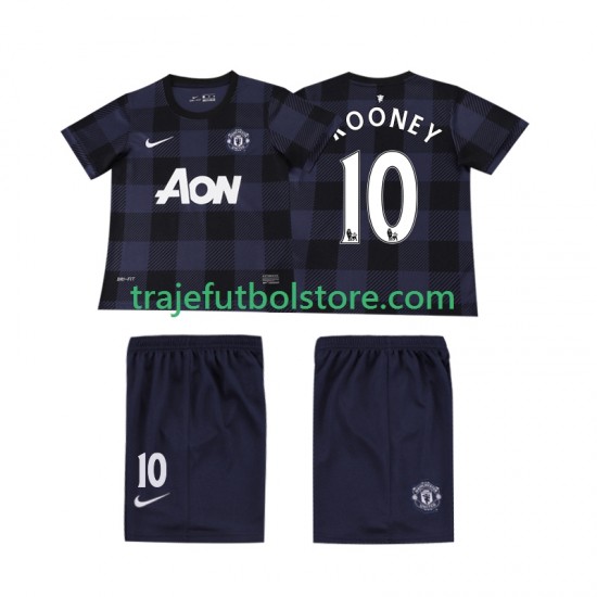 Camiseta 2ª Manchester United Rooney 10 2013 2014 Retro Niño Manga Corta