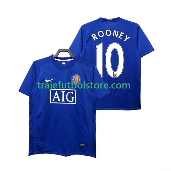 Camiseta 3ª Manchester United Rooney 10 2009 Retro Hombre 2008 Manga Corta