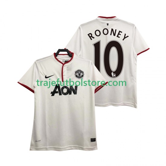 Camiseta 3ª Manchester United Rooney 10 2013 2014 Retro Hombre Manga Corta
