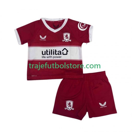 Camiseta 1ª Middlesbrough Niño 2025-2026 Manga Corta