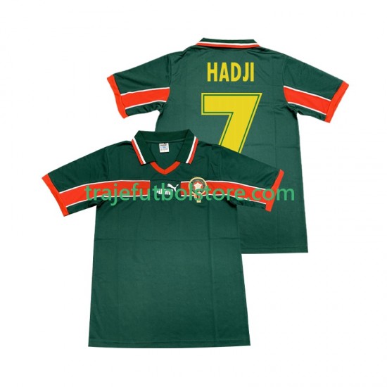 Camiseta 1ª Marruecos HADJI 7 Retro Hombre 1998 Manga Corta