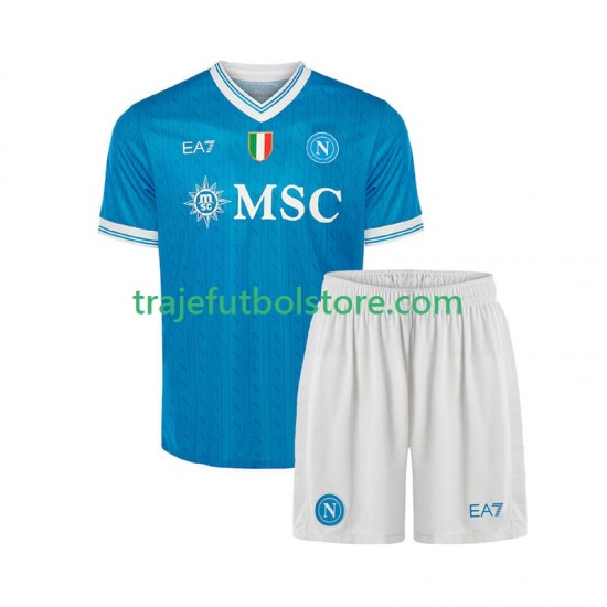 Camiseta 1ª Napoli Niño 2025-2026 Manga Corta